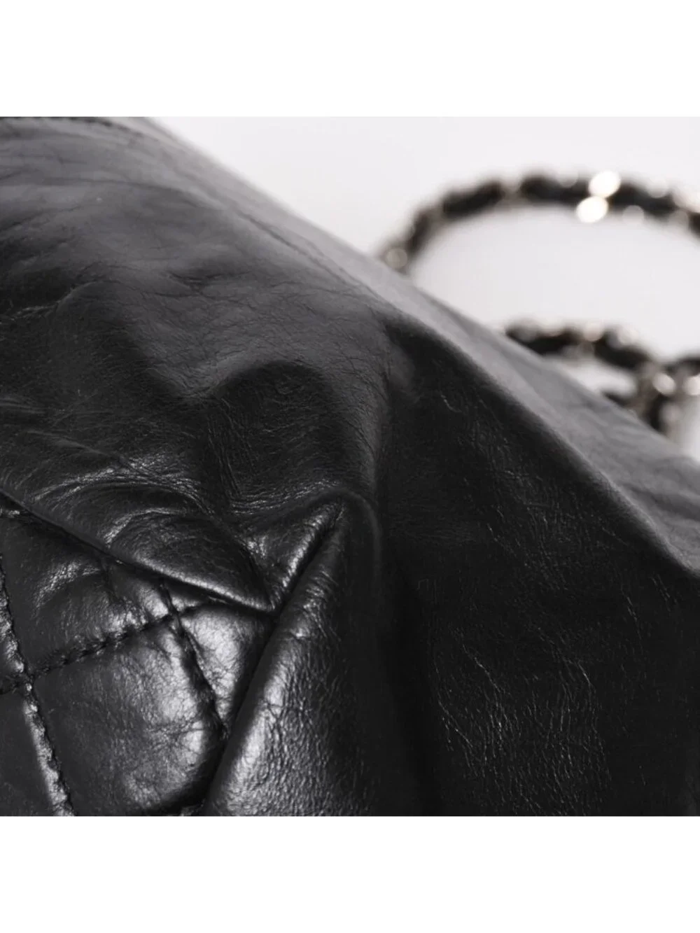 Chanel S Flap Chain Shoulder Bag CC Logo Calfskin Black Silver